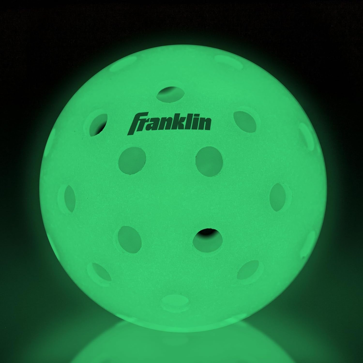 Franklin Sports Glow-in-the-Dark Outdoor Pickleballs - Illuminated Pickleball Balls for Nighttime Play - Rechargeable Green Pickleball Balls for Indoor and Outdoor Use