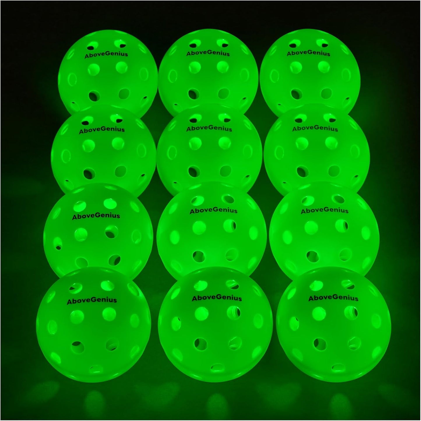 Illuminated Pickleball Balls for Night Play - High Visibility Glow-in-the-Dark Outdoor Balls with 40 Holes and Included Tool, Perfect Gift for Pickleball Enthusiasts