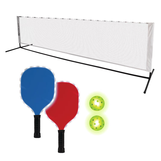 Unisex LED Pickleball Portable Set with Illuminated Net, Paddles, and Balls - Multipack