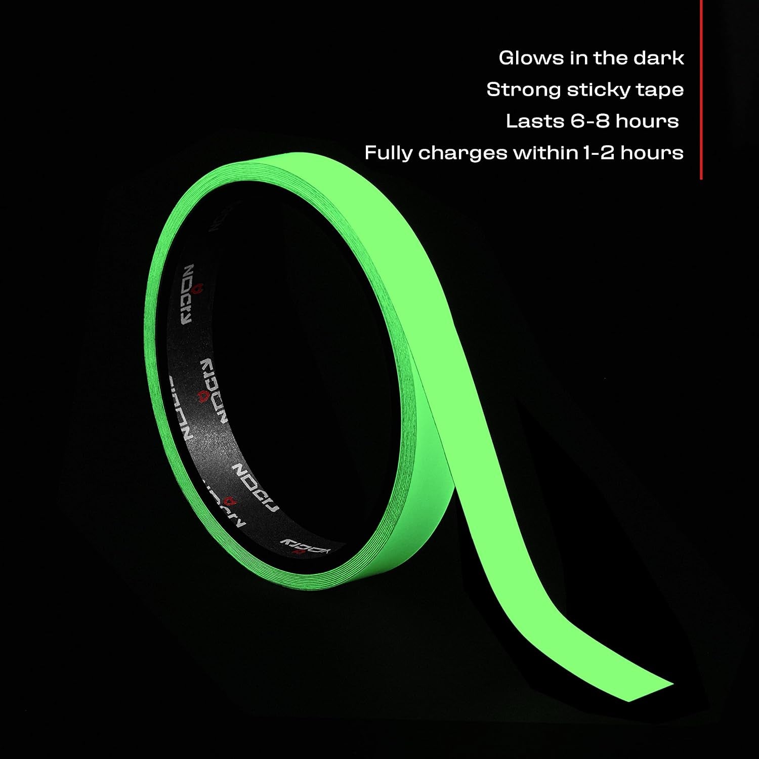 Heavy-Duty 16 Ft Glow in the Dark Tape - Versatile Neon Fluorescent Tape for Stairs, Stage, and Duct Applications