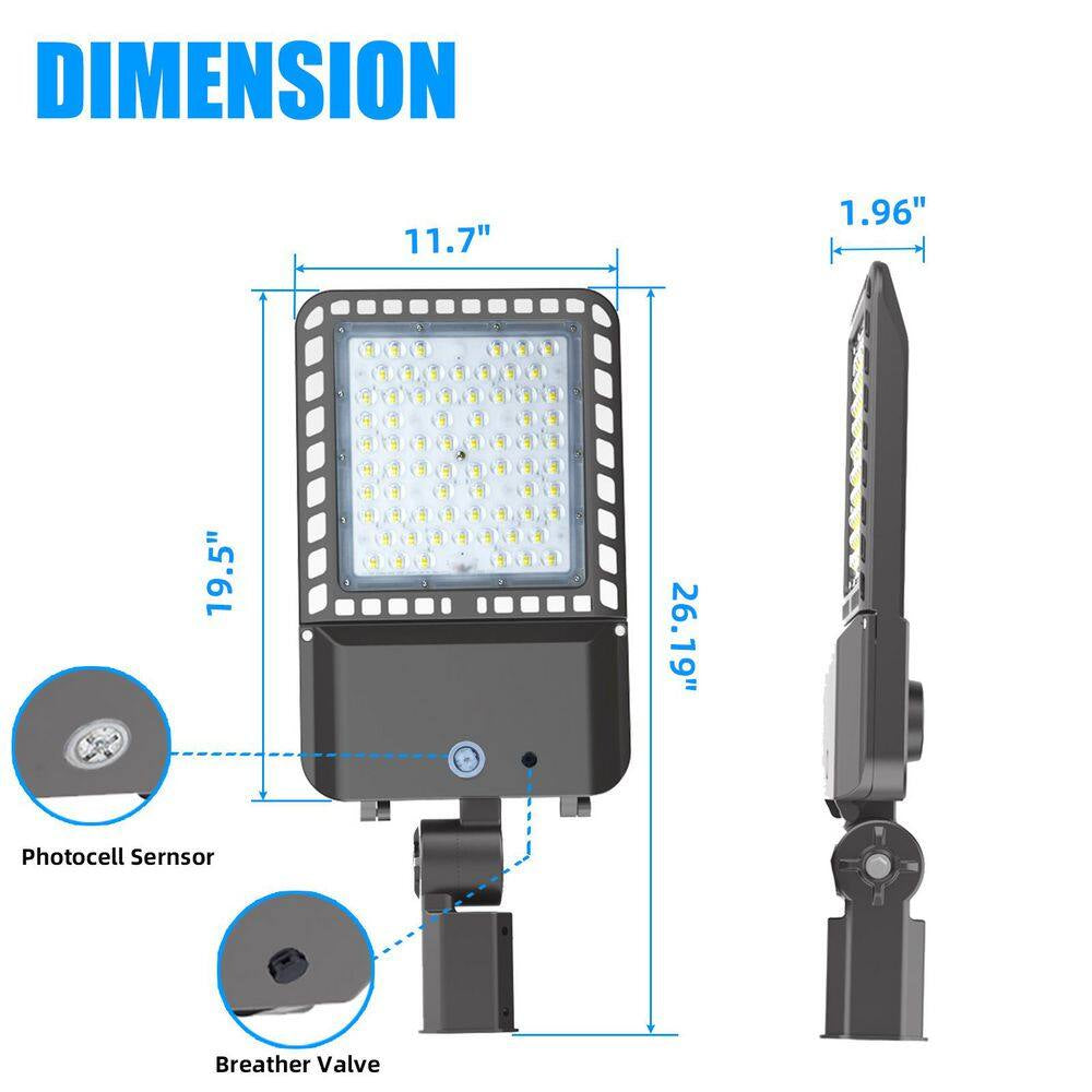 1500-Watt Equivalent Integrated LED Bronze Parking Lot Light with Photocell Slip Fitter, 39000 Lumens, 5000K