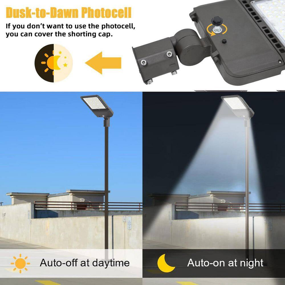 1500-Watt Equivalent Integrated LED Bronze Parking Lot Light with Photocell Slip Fitter, 39000 Lumens, 5000K