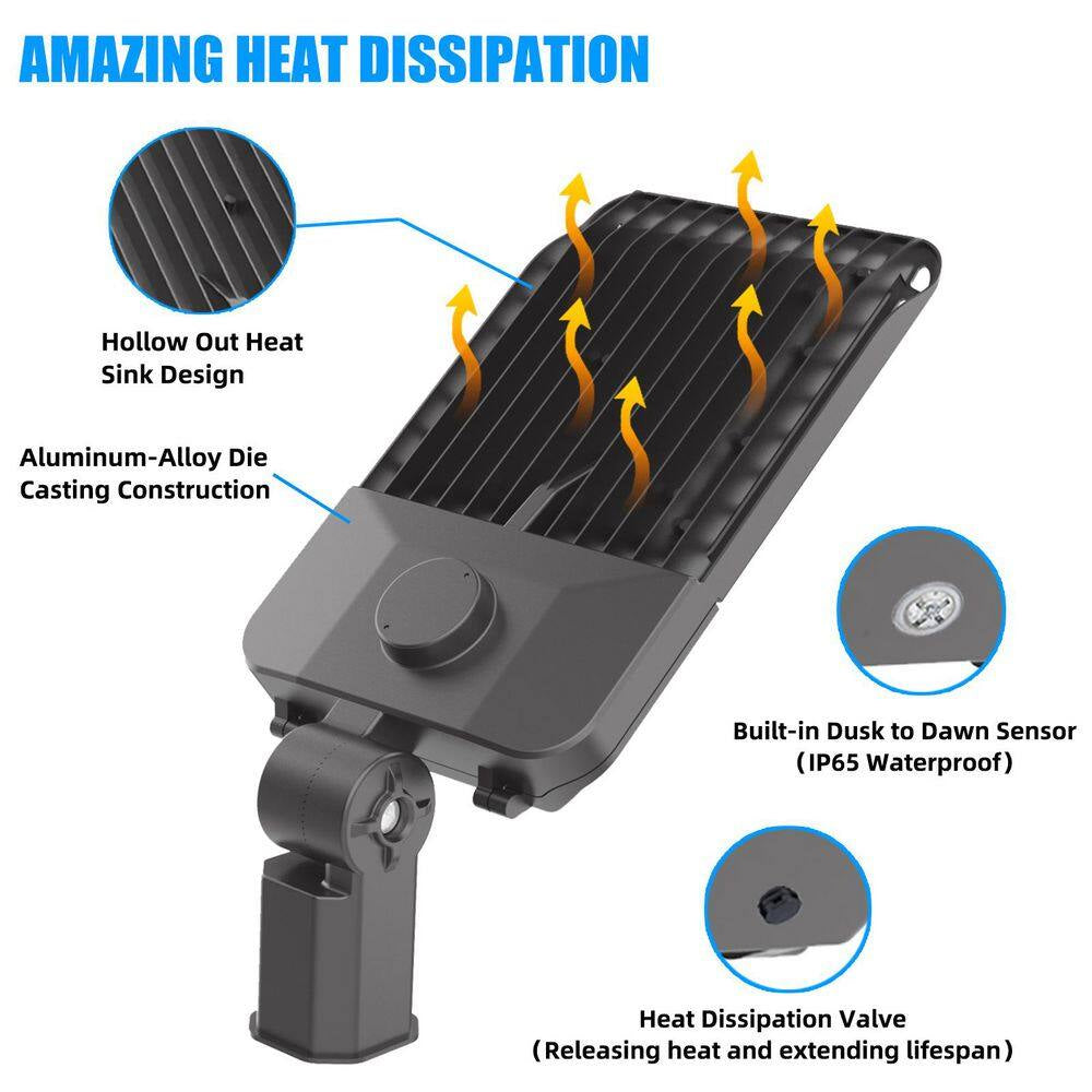 1500-Watt Equivalent Integrated LED Bronze Parking Lot Light with Photocell Slip Fitter, 39000 Lumens, 5000K